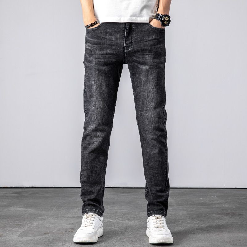 Mænds Jeans Løse Straight Stretch Slim Fit Bukser Casual Trend