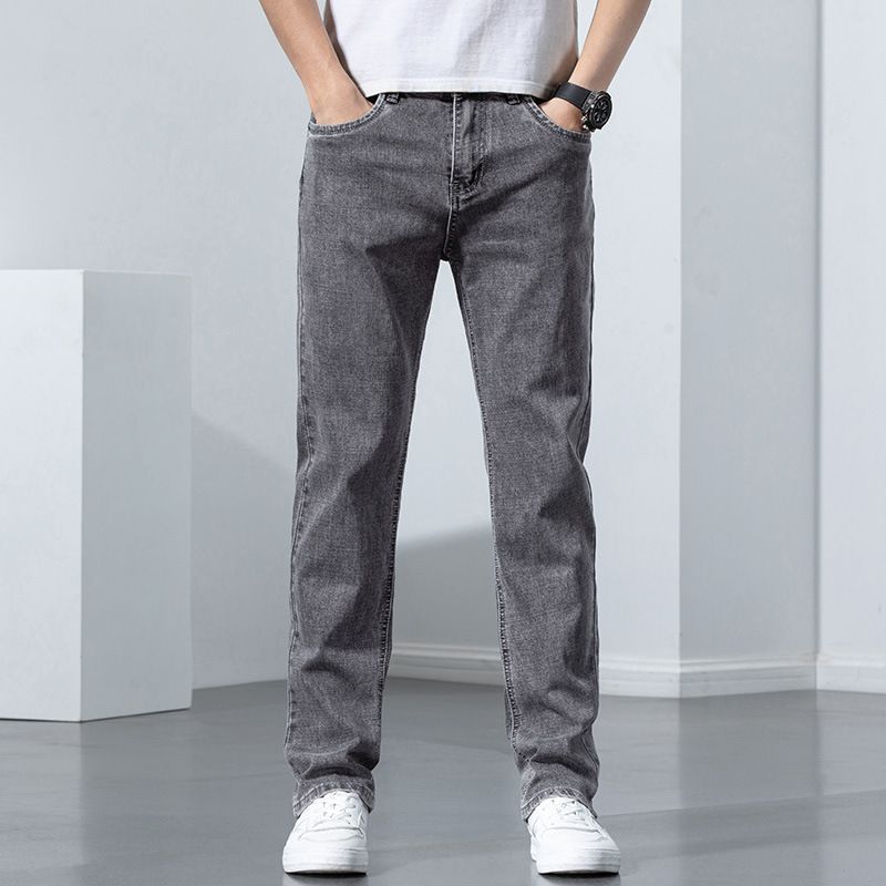 Mænds Jeans Løse Straight Stretch Slim Fit Bukser Casual Trend