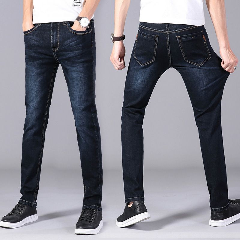 Mænds Jeans Slim Fit Lige Løs Elastik Plus Størrelse Casual