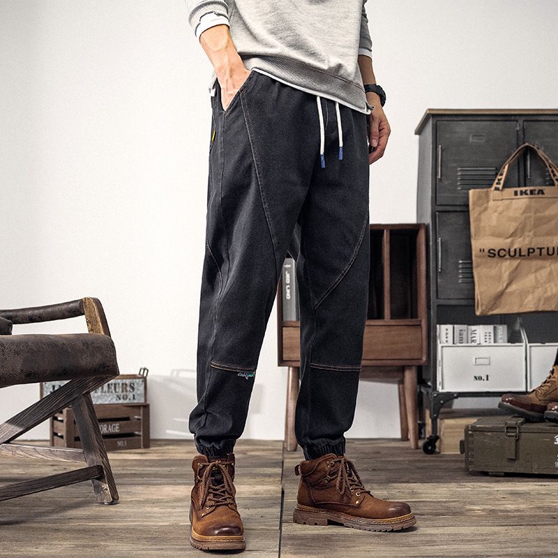 Mænds Jeans Trend Løse Ligebenede Afslappede Bukser