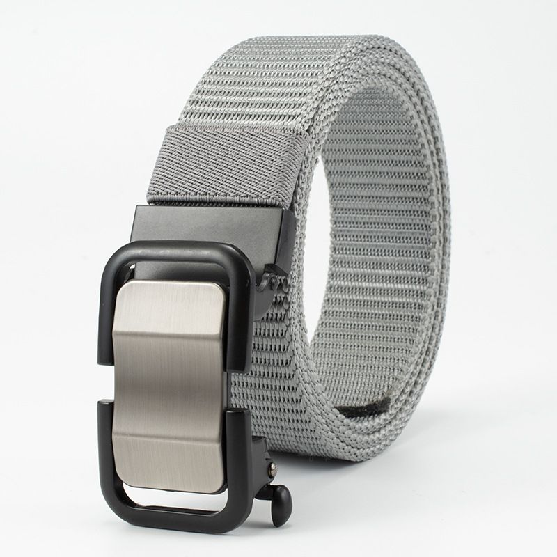 Mænds Square Fashion Single Loop Legering Business Nylon Bukser Bælte Tandløs Automatisk Spænde