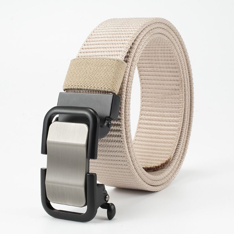Mænds Square Fashion Single Loop Legering Business Nylon Bukser Bælte Tandløs Automatisk Spænde