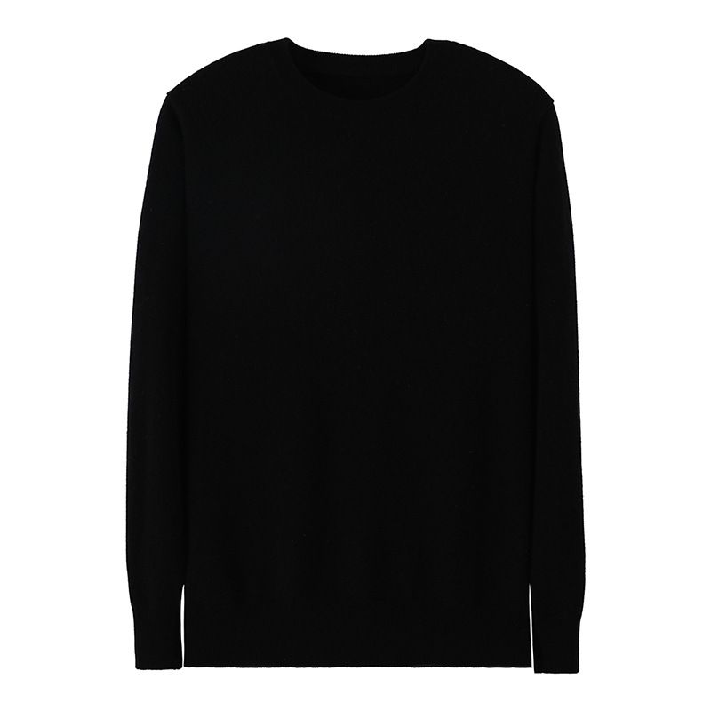 Mænds Sweater Casual Løs Bund Strikket Rund Hals Ensfarvet Trend