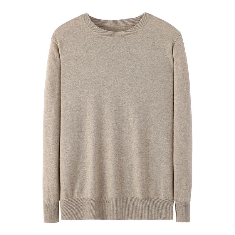 Mænds Sweater Casual Løs Bund Strikket Rund Hals Ensfarvet Trend