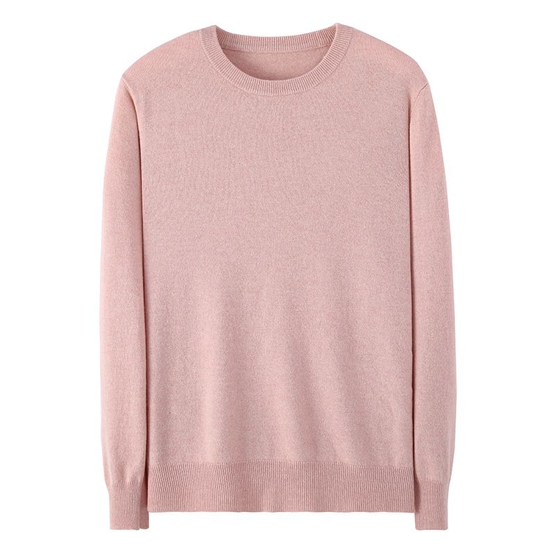 Mænds Sweater Casual Løs Bund Strikket Rund Hals Ensfarvet Trend