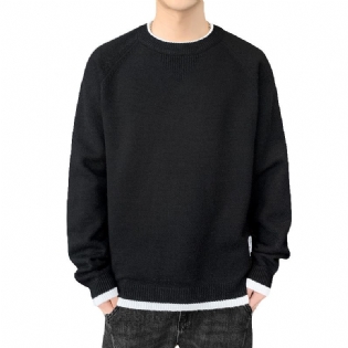 Mænds Sweater Falsk Todelt Fortykket Varm Trendy Afslappet Frakke Løs Top