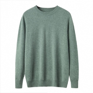 Mænds Sweater Lange Ærmer Rund Hals Ensfarvet Afslappet Indvendig