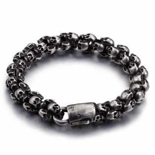 Mode Retro Titan Stål Kranium Armbånd Mænds Personlighed Smykker
