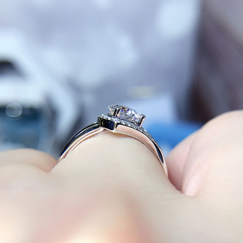 Ny Fuld Diamant Moissanite Ring Hearts And Arrows Super Flash Forlovelsesring Til Kvinder