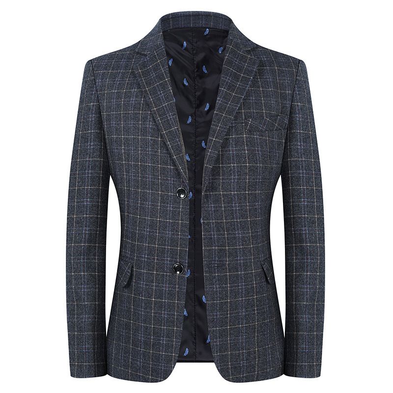 Nye Blazere Til Mænd Business Casual Slank Mode Kjole Jakke Ternet To Enkeltradet