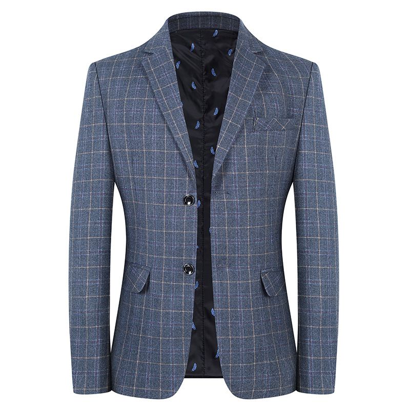 Nye Blazere Til Mænd Business Casual Slank Mode Kjole Jakke Ternet To Enkeltradet