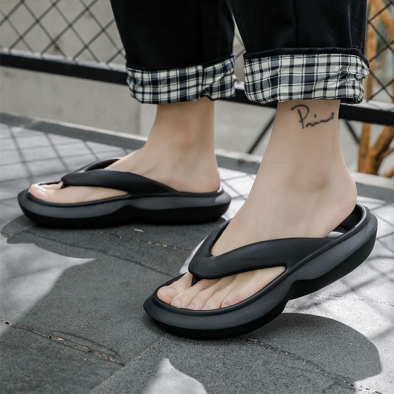 Nye Sommer Tyksålede Flip-flops Herre Skridsikre Flip-flop Sandaler Hjemmesko Blødsålede Kvinder