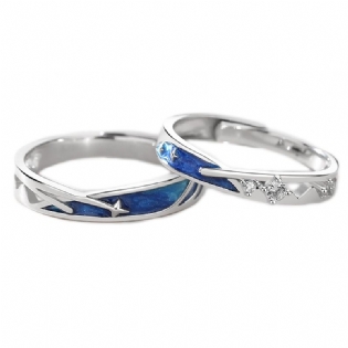 Original 925 Sterlingsølv Meteorbruser Parring Kreativ Stjerneparring Åben Ring
