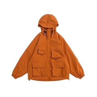 Outdoor Jakke Dame Løst Arbejdstøj Hættejakke Windbreaker