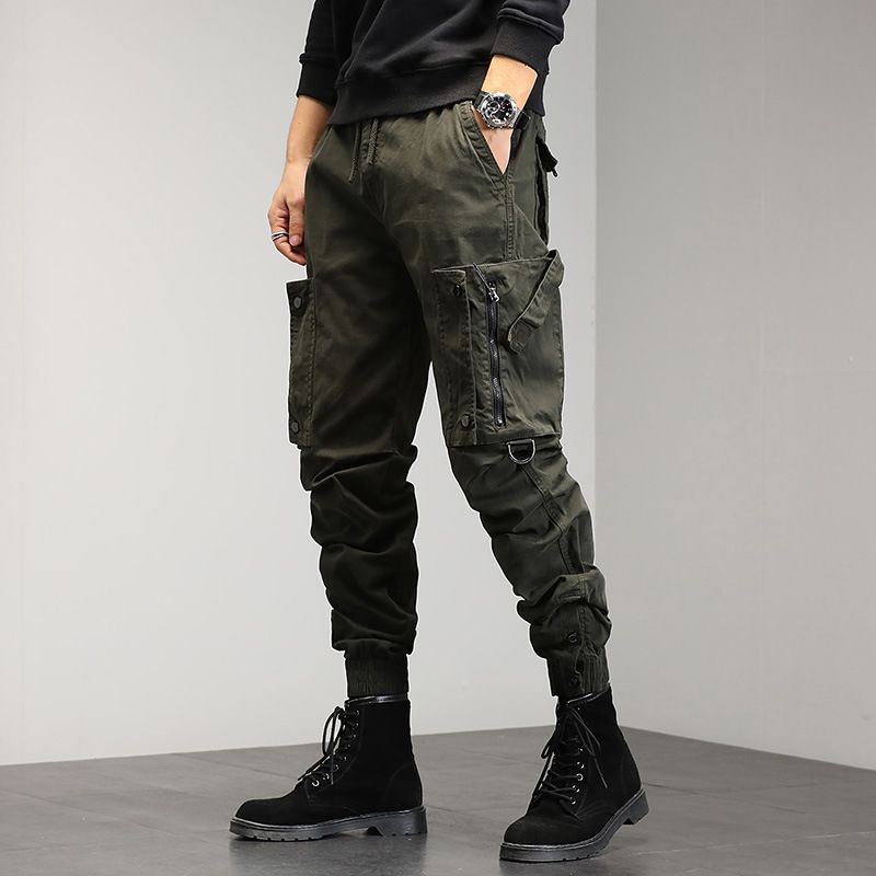 Overalls Herre Trendy Løstsiddende Multi-lomme Bukser