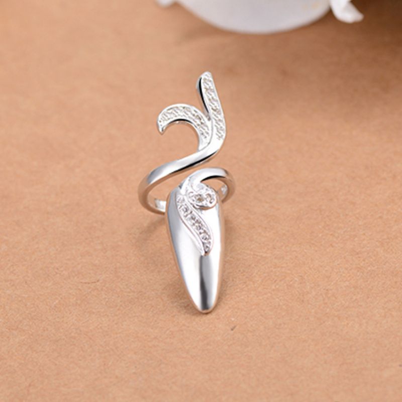 Personlighed Mode Kreativ Åbning Ring A Kvinders Temperament Diamond Nail Set Smykker