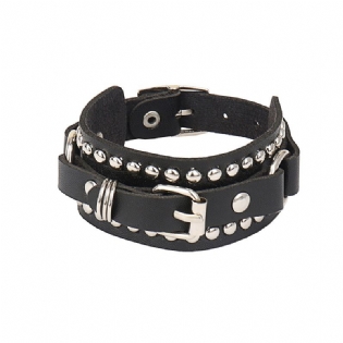 Punk Trend Nitte Læder Armbånd Personlighed Mode Rock Par Hoved Smykker