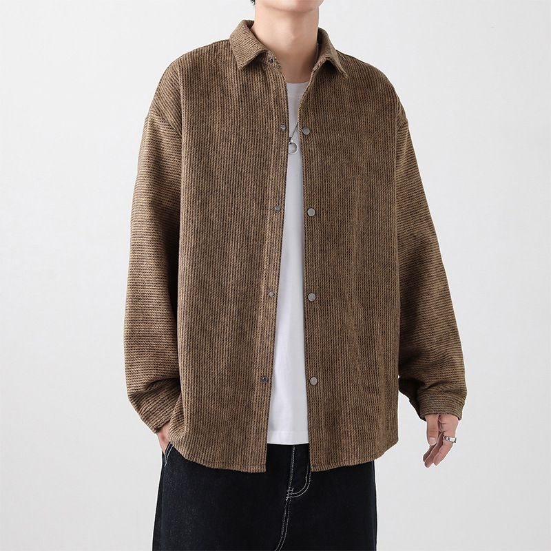Retro Jakke Mænd Løs Trendy Casual Ny Lange Ærmer