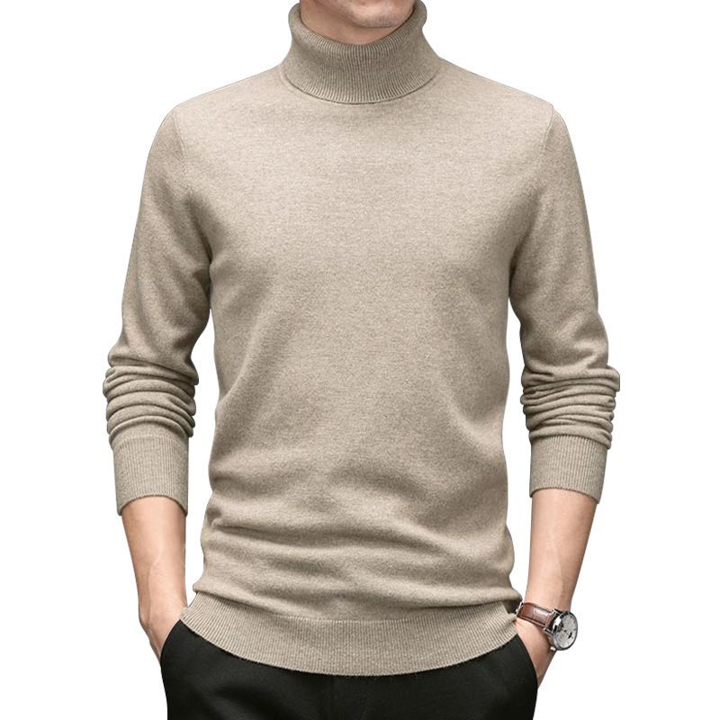 Rullekrave Herre Sweater Tyk Strik Slim Fit