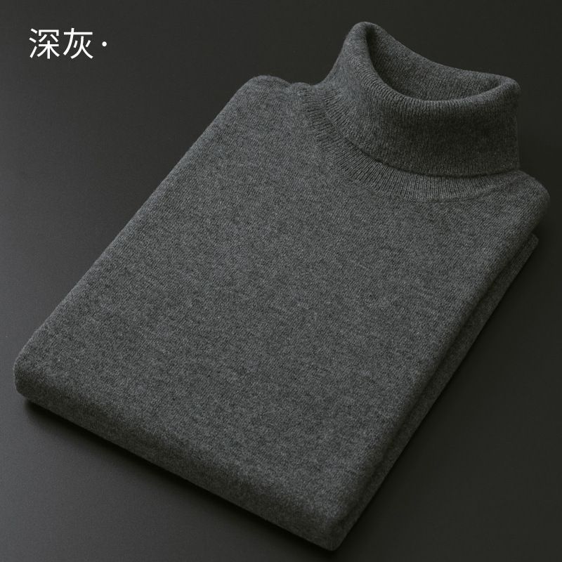 Rullekrave Herre Sweater Tyk Strik Slim Fit