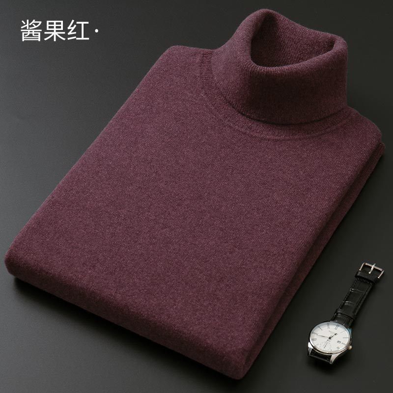 Rullekrave Herre Sweater Tyk Strik Slim Fit