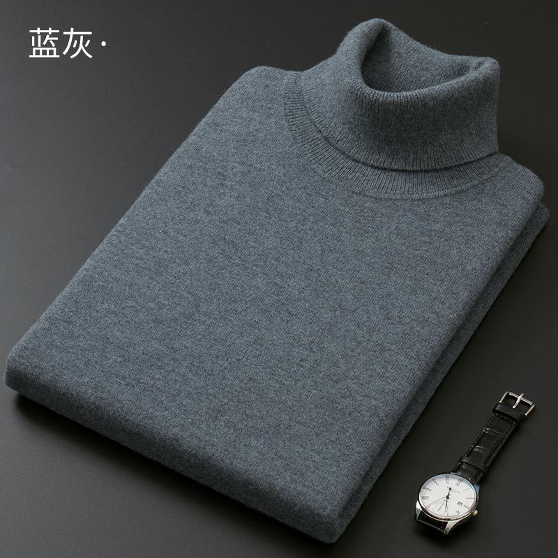 Rullekrave Herre Sweater Tyk Strik Slim Fit