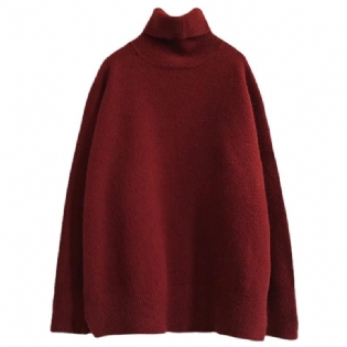 Rullekrave Sweater Dame Efterårs- Og Vintertøj 2023 Ny Løs Strikket Bundtop