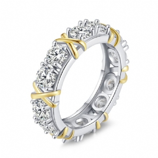 S925 Sterling Sølv Krydsring Med Diamanter Til Mænd Og Kvinder Parringe Trendy Ring