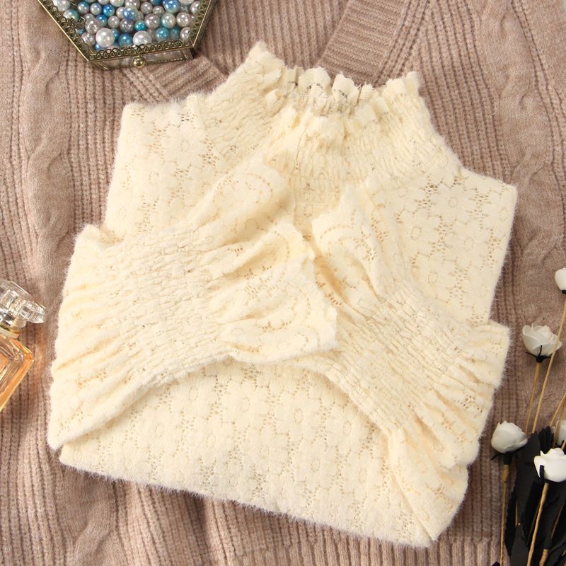Skjorte Dame Børstet Puff Sleeves Pullover Løse Lange Ærmer