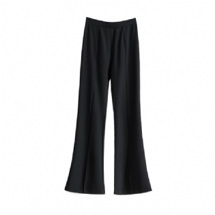Slids Damebukser Ensfarvet High Waist Fashion