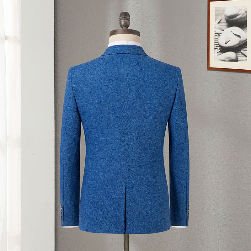 Smuk Jakke Herreblazere Casual Hår Slank Business Enkelt Række To Knapper