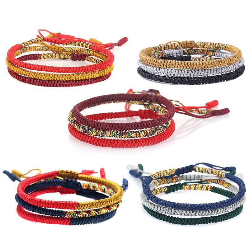 Smykker Håndvævet Diamant Knude Armbånd Rød Hånd Reb Litterære Rød Reb