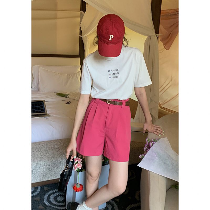 Sorte Casual High Waist Shorts Damer Nye Løse Brede Ben