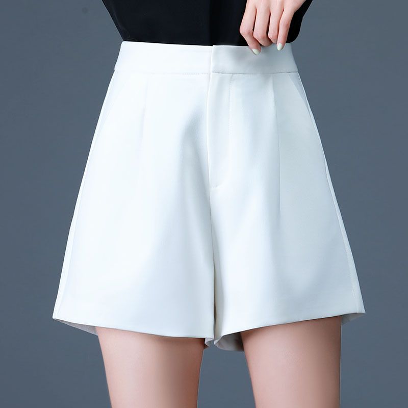 Sorte Dame Casual Shorts Løse Brede Ben Høj Talje