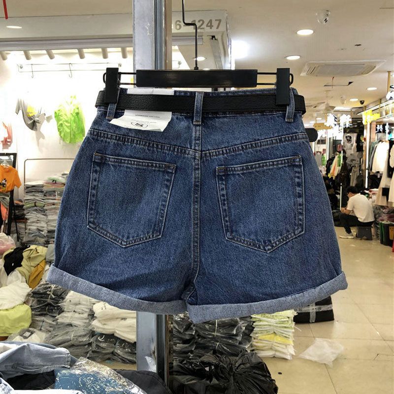 Sorte Og Grå Denimshorts Dame Højtaljede Brede Ben Løse