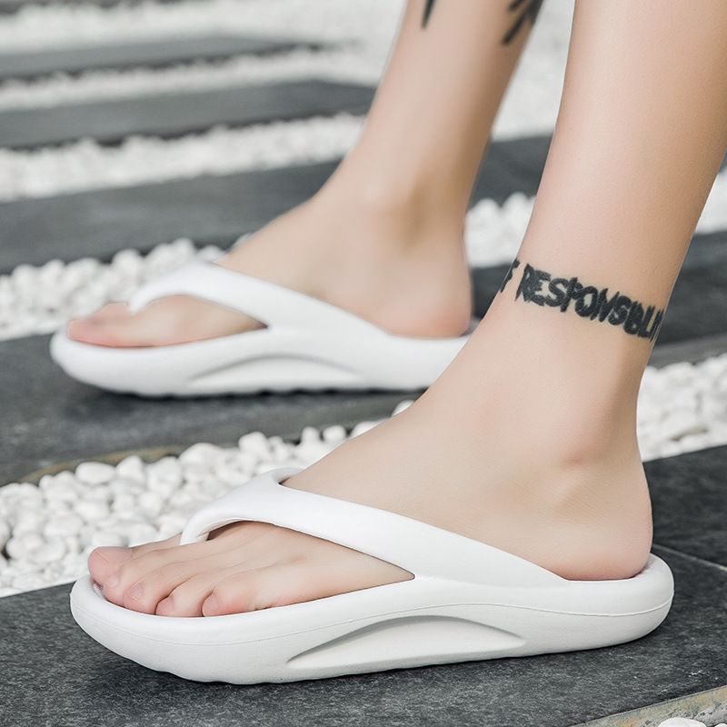 Store Størrelse Hjemmesko Sommer Trend Mænds Flip Flops Tyk Bund Par Høje Elastiske Strandsandaler Sko