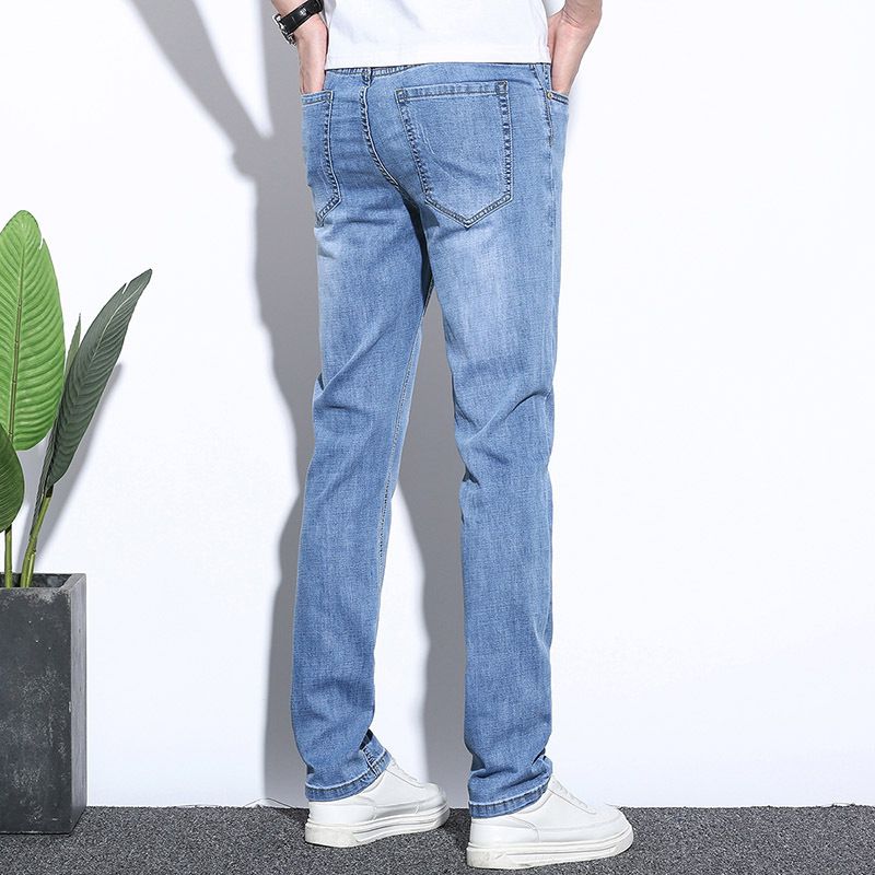 Stretch Jeans Mænd Slim Fit Lige Trendy Casual
