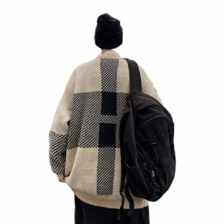 Strikket Cardigan Herre V-hals Tyk Sweater Frakke Trend