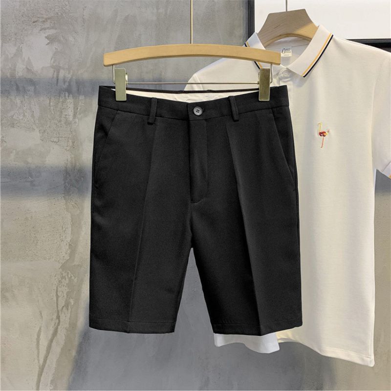Summer Cropped Bukser Shorts Slim Fit Ensfarvet Tyndt Afsnit Casual