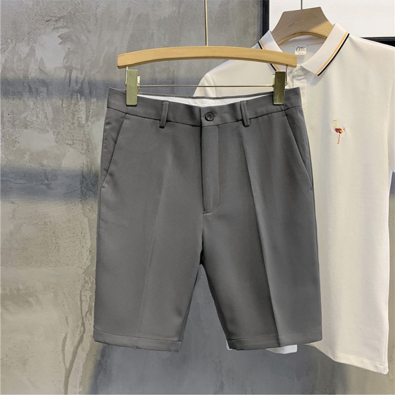 Summer Cropped Bukser Shorts Slim Fit Ensfarvet Tyndt Afsnit Casual