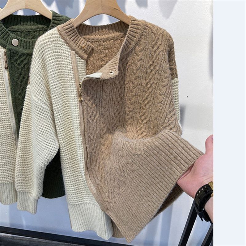 Sweater Jakke Kvinder 2023 Forårsny Retro Løs Forårsstrikket Top Cardigan