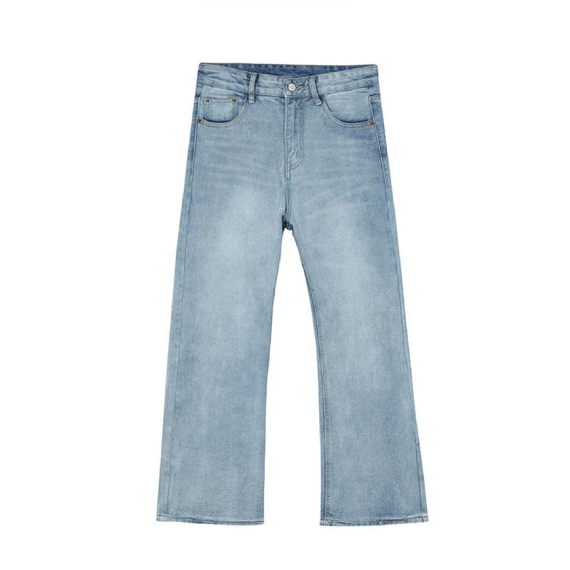 Trend Personlighed Lige Mikro Trompet Ensfarvede Jeans Mænd