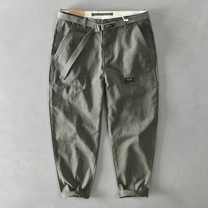 Trendy Overalls Til Mænd Retro Military Green Løs Lige Casual