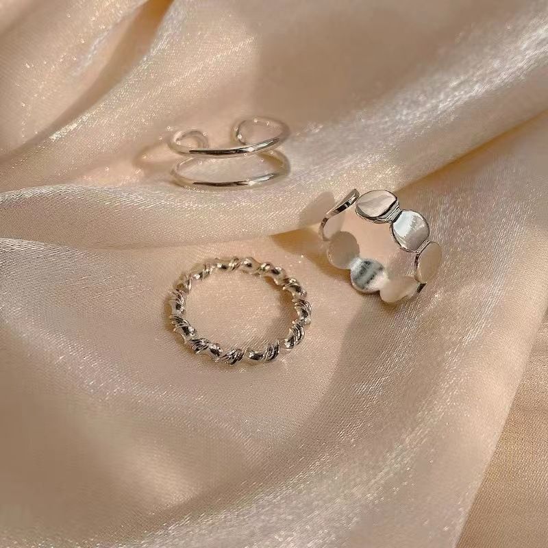 Twist Pailletter Tredelt Ring New Fashion Temperament Pegefinger