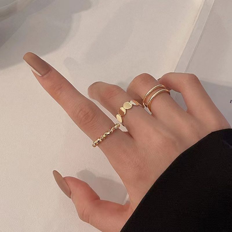 Twist Pailletter Tredelt Ring New Fashion Temperament Pegefinger