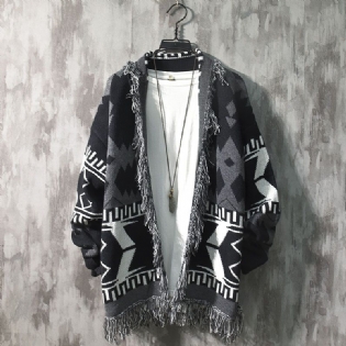 Vintage Sweater Herre Cardigan Jakke Løs
