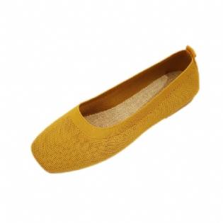 Flade Sko Kvinders 2023 Forår Nye Strikkede Slip-on Ærter Sko Afslappet Bedstemor Sko
