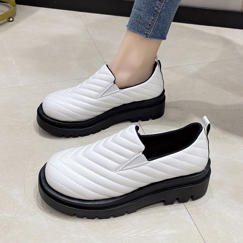 Loafers Kvinders 2023 Nye Store Brødsko Tyksålede Slip-on Trendy Afslappede Flade Sko