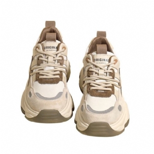 Tykke Såler Kvinders Nye Retro Bløde Læder Afslappede Sneakers Damesko