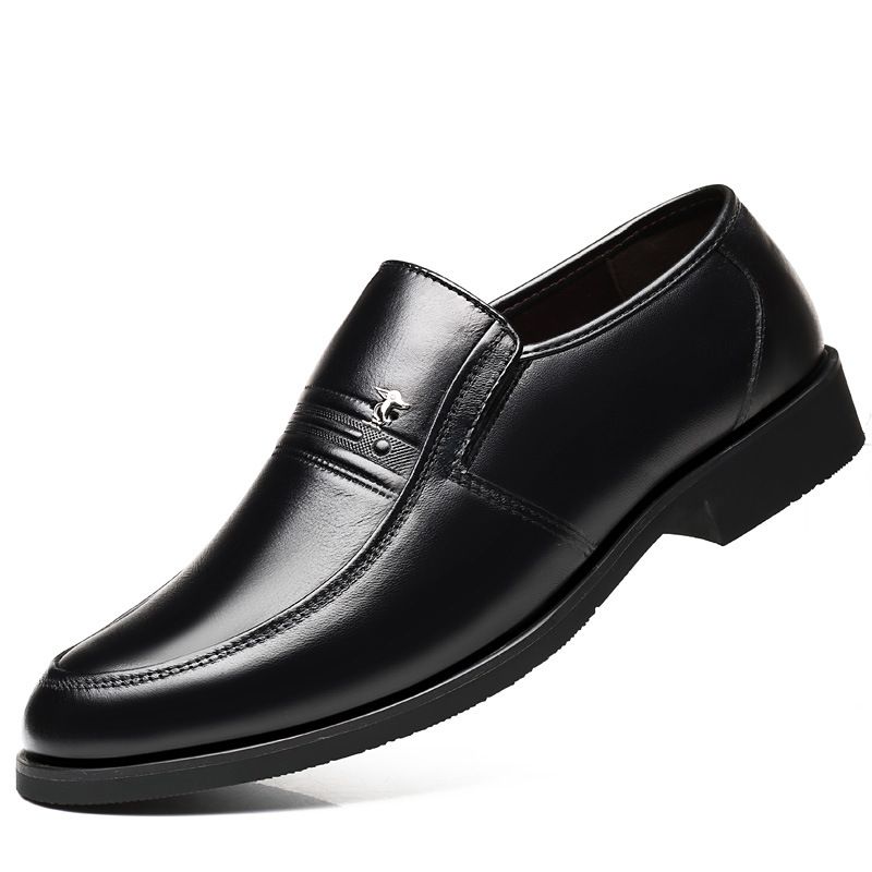 2019 Ægte Læder Mænds Business Slip-on Kjole Sko Far Herre Sko